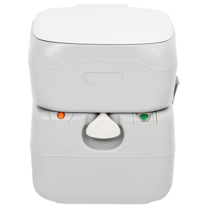 vidaXL Portable Camping Toilet Grey and White 22+12 L HDPE - 41.5 x 36.5 x 42 cm