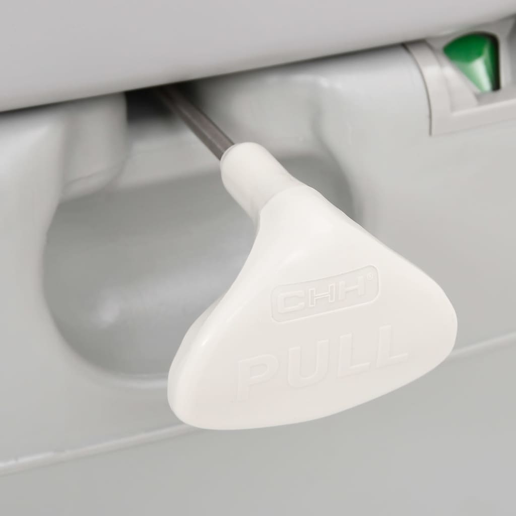 vidaXL Portable Camping Toilet Grey and White 22+12 L HDPE - 41.5 x 36.5 x 42 cm