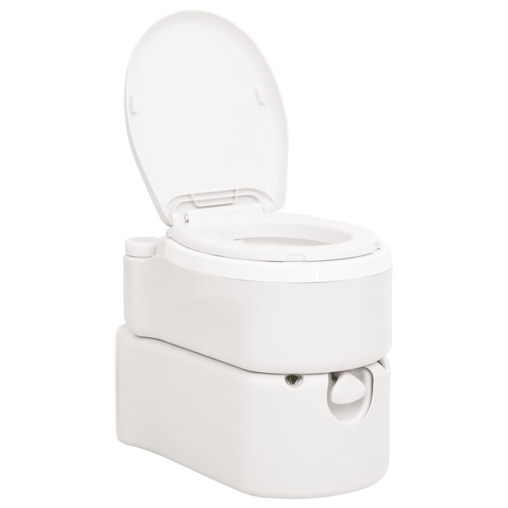 vidaXL Integrated Camping Toilet White 24+17 L HDPE&PP - 53.5 x 37 x 48 cm
