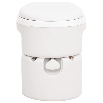 vidaXL Integrated Camping Toilet White 24+17 L HDPE&PP - 53.5 x 37 x 48 cm