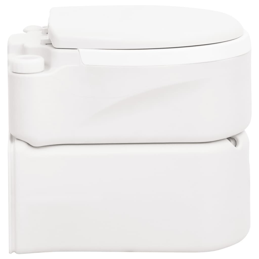 vidaXL Integrated Camping Toilet White 24+17 L HDPE&PP - 53.5 x 37 x 48 cm