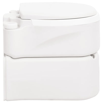 vidaXL Integrated Camping Toilet White 24+17 L HDPE&PP - 53.5 x 37 x 48 cm