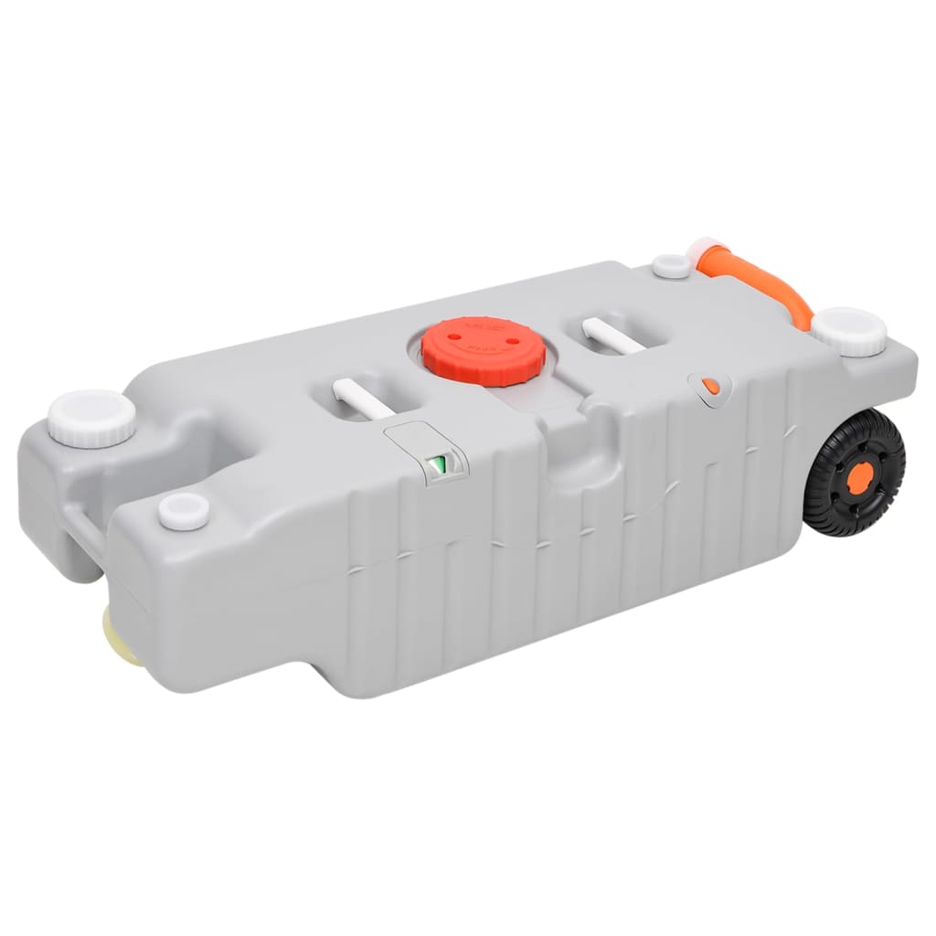 vidaXL Wheeled Water Tank for Camping 75 L Grey - 106 x 37 x 29 cm