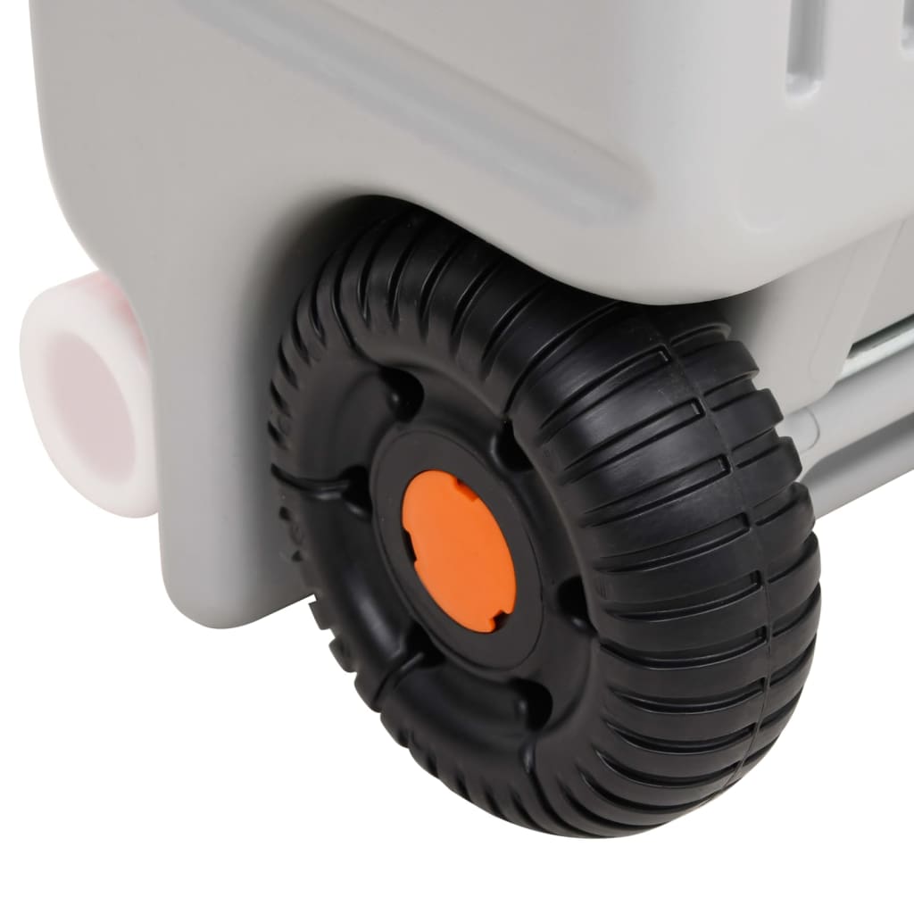 vidaXL Wheeled Water Tank for Camping 75 L Grey - 106 x 37 x 29 cm