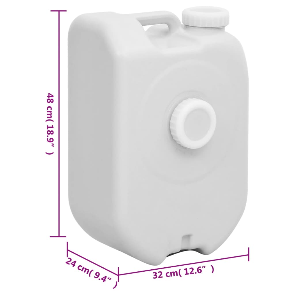vidaXL Portable Water Tank 24 L Grey - 32 x 24 x 48 cm
