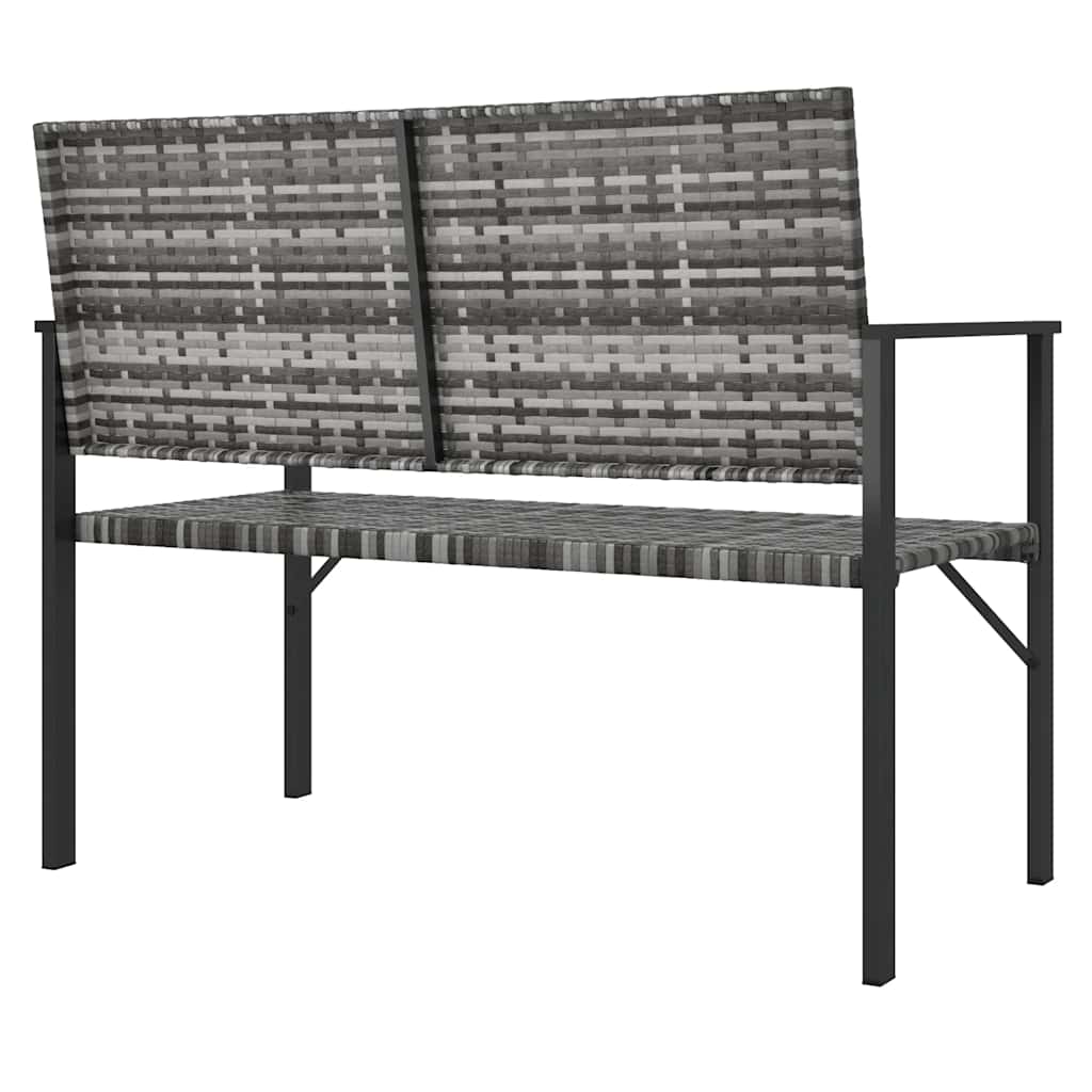 vidaXL 2-Seater Garden Bench Grey Poly Rattan