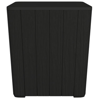vidaXL Garden Table with Removable Lid Black Polypropylene