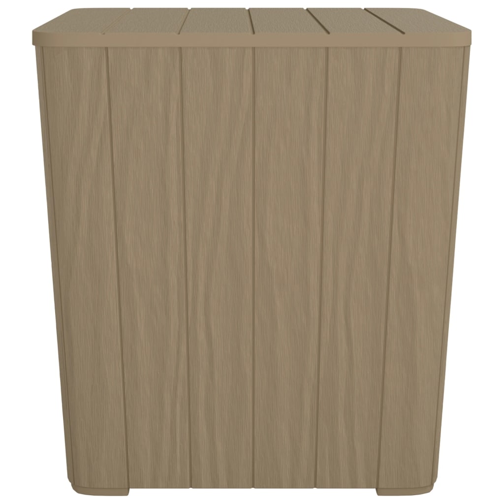 vidaXL Garden Table with Removable Lid Light Brown Polypropylene