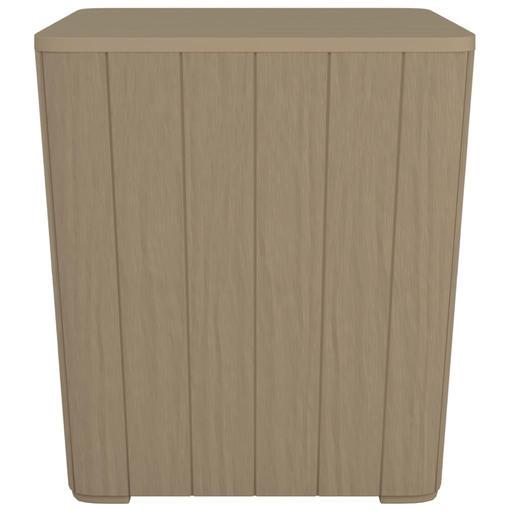 vidaXL Garden Table with Removable Lid Light Brown Polypropylene