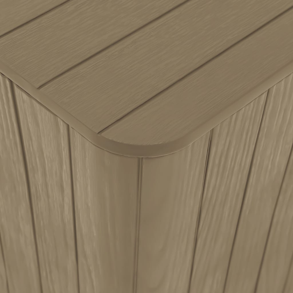 vidaXL Garden Table with Removable Lid Light Brown Polypropylene