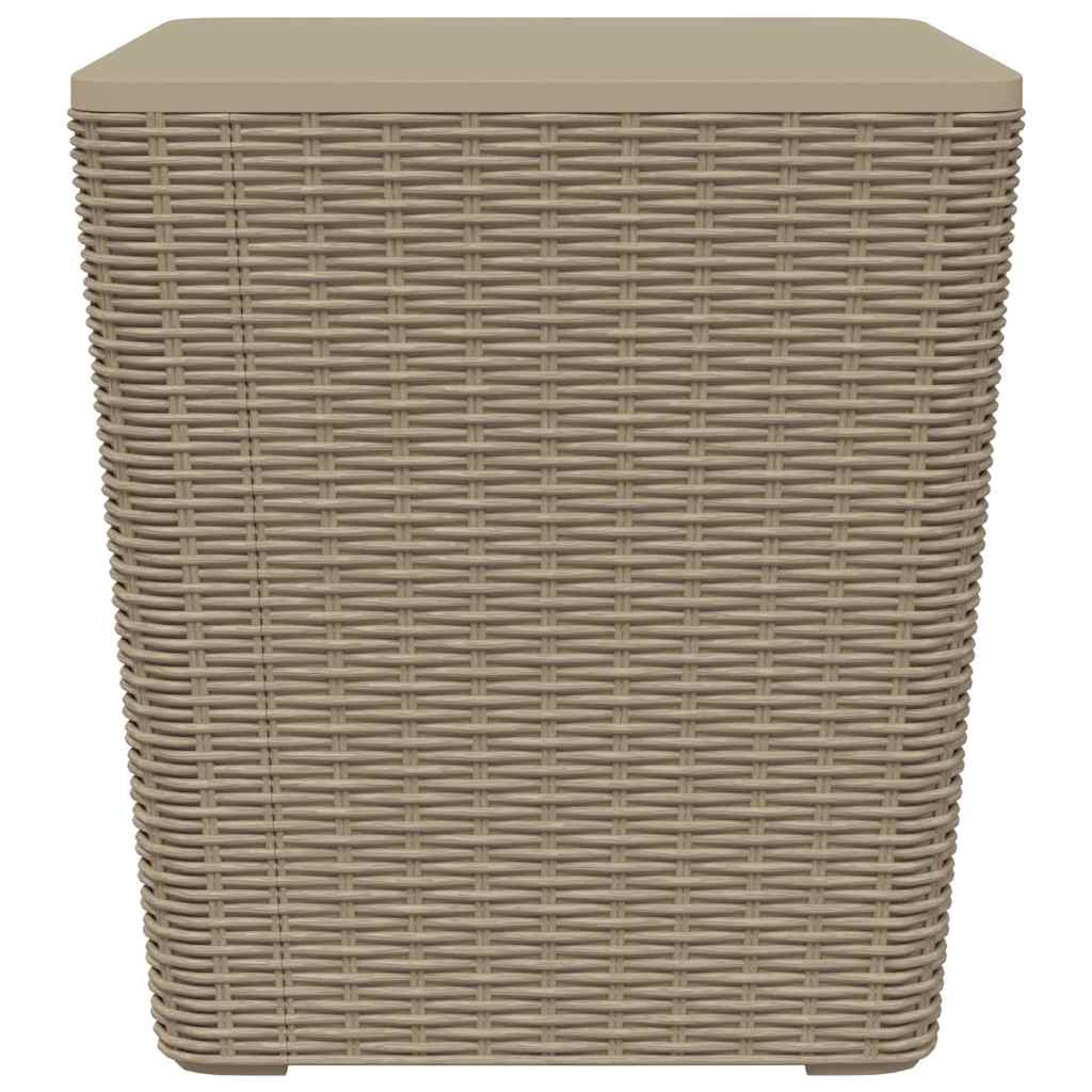 vidaXL Garden Table with Removable Lid Light Brown Polypropylene - 25280