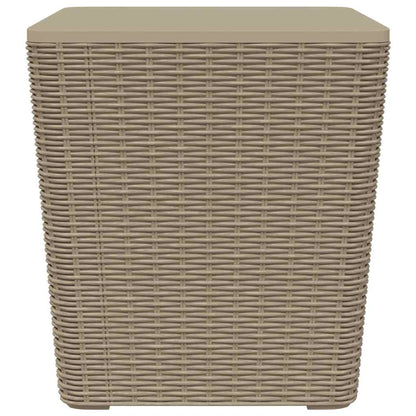 vidaXL Garden Table with Removable Lid Light Brown Polypropylene - 25280