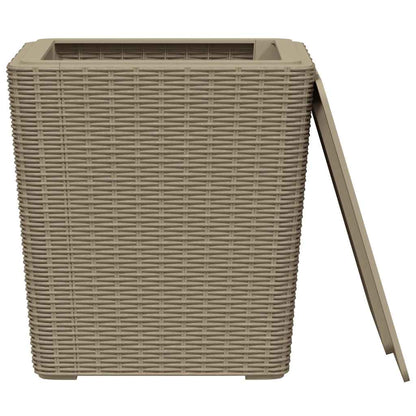 vidaXL Garden Table with Removable Lid Light Brown Polypropylene - 25280