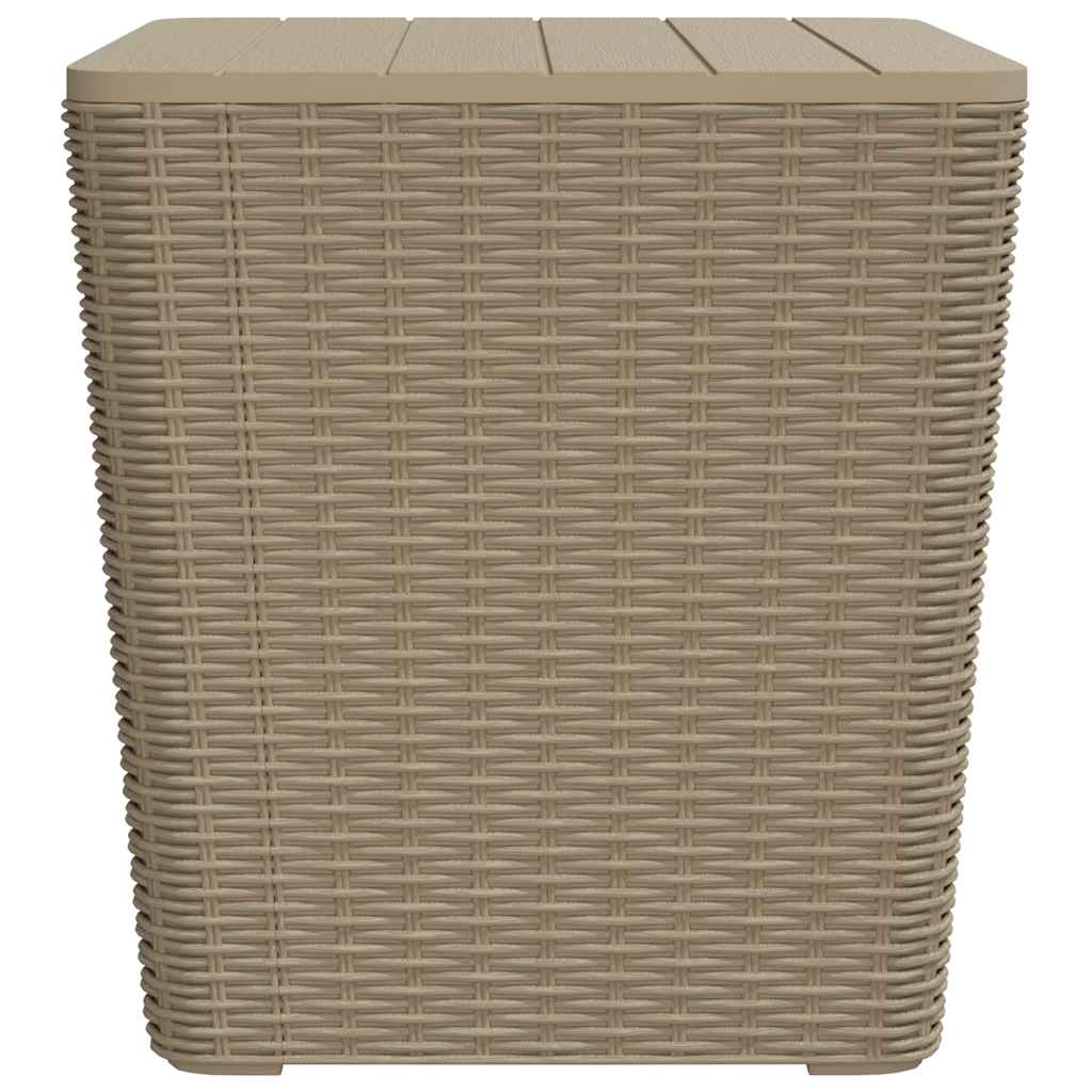 vidaXL Garden Table with Removable Lid Light Brown Polypropylene - 25280