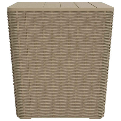 vidaXL Garden Table with Removable Lid Light Brown Polypropylene - 25280