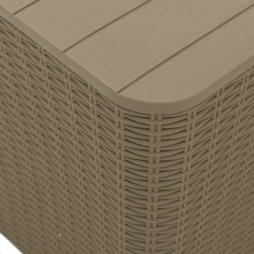 vidaXL Garden Table with Removable Lid Light Brown Polypropylene - 25280