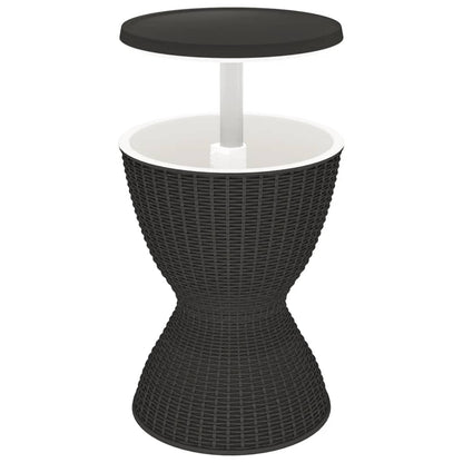 vidaXL 3-in-1 Ice Cooler Table Black Polypropylene
