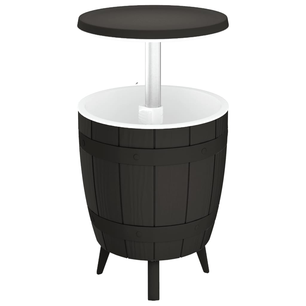 vidaXL 3-in-1 Ice Cooler Table Black Polypropylene - 25292