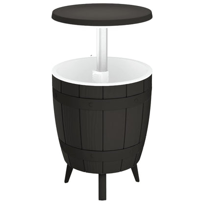 vidaXL 3-in-1 Ice Cooler Table Black Polypropylene - 25292