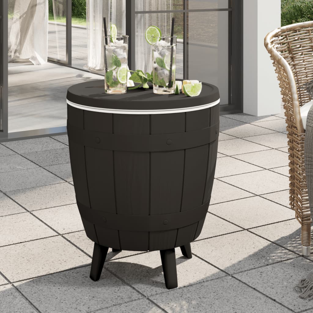 vidaXL 3-in-1 Ice Cooler Table Black Polypropylene - 25292
