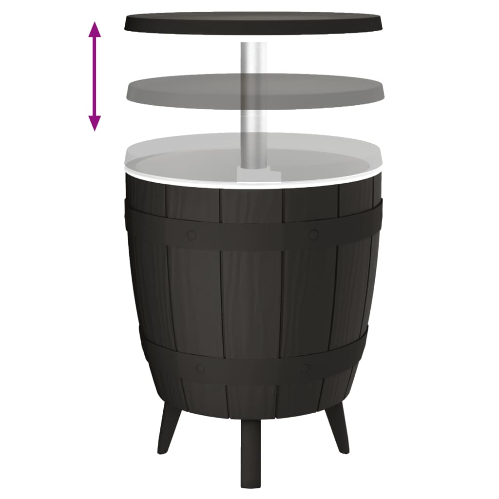 vidaXL 3-in-1 Ice Cooler Table Black Polypropylene - 25292