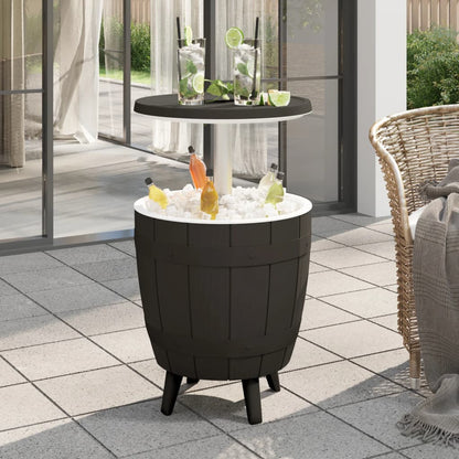 vidaXL 3-in-1 Ice Cooler Table Black Polypropylene - 25292