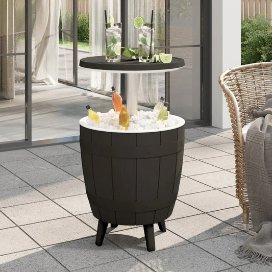 vidaXL 3-in-1 Ice Cooler Table Black Polypropylene - 25292