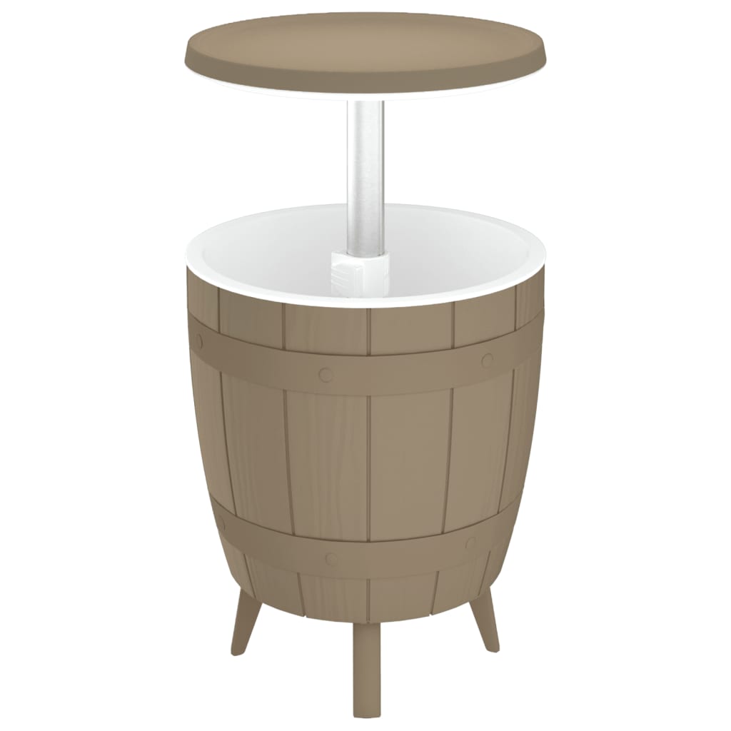 vidaXL 3-in-1 Ice Cooler Table Light Brown Polypropylene - 25305