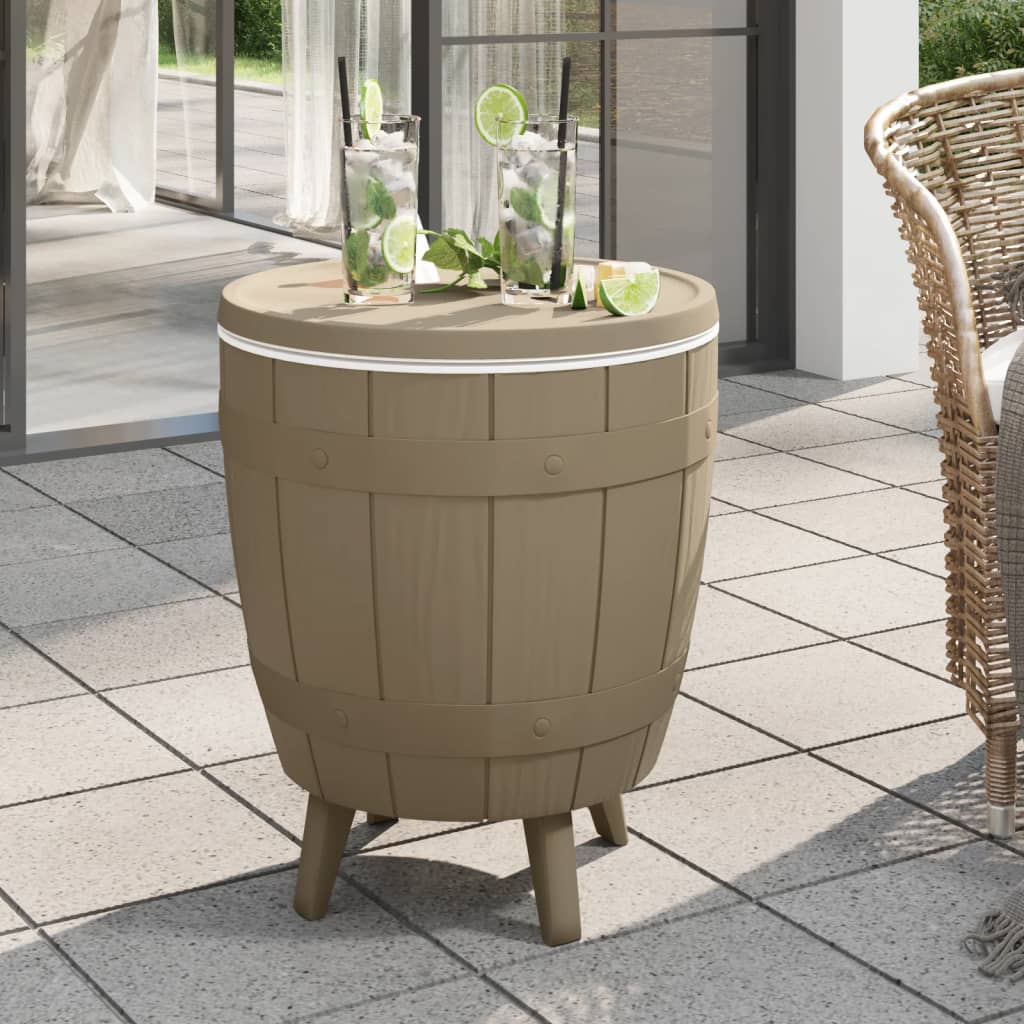 vidaXL 3-in-1 Ice Cooler Table Light Brown Polypropylene - 25305