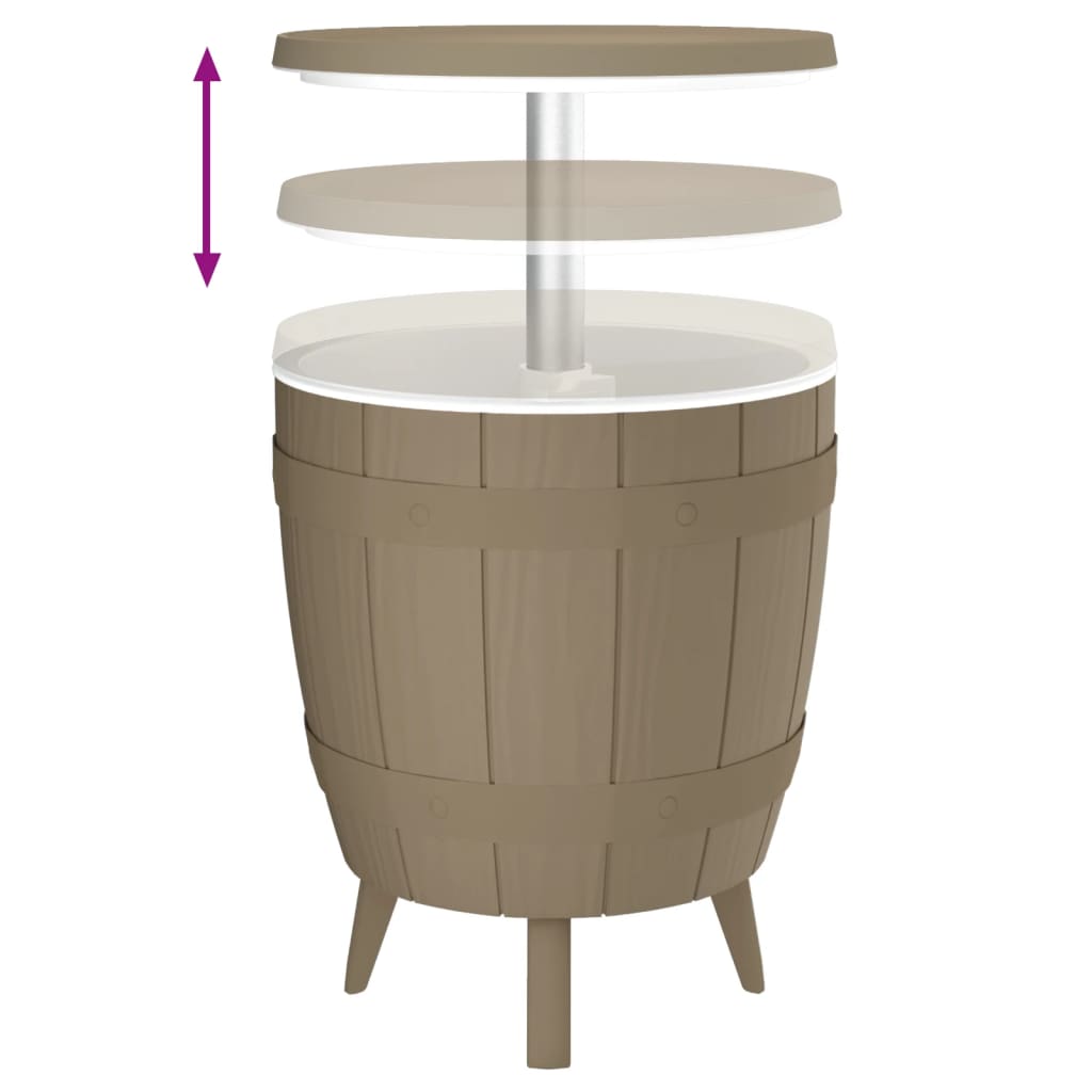 vidaXL 3-in-1 Ice Cooler Table Light Brown Polypropylene - 25305