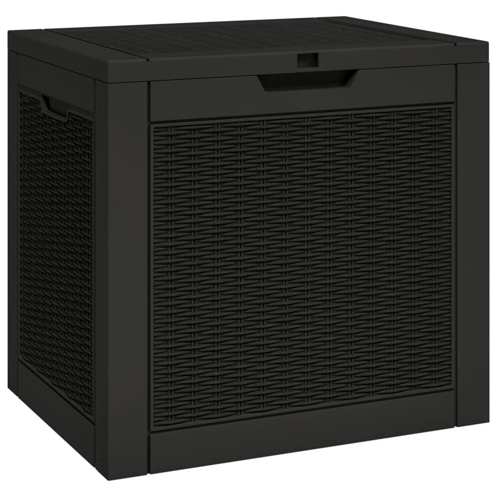 vidaXL Garden Storage Box Black 55.5x43x53 cm Polypropylene - 13936