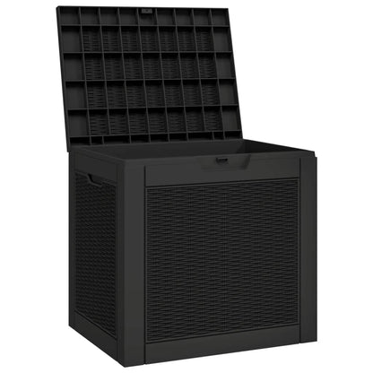 vidaXL Garden Storage Box Black 55.5x43x53 cm Polypropylene - 13936