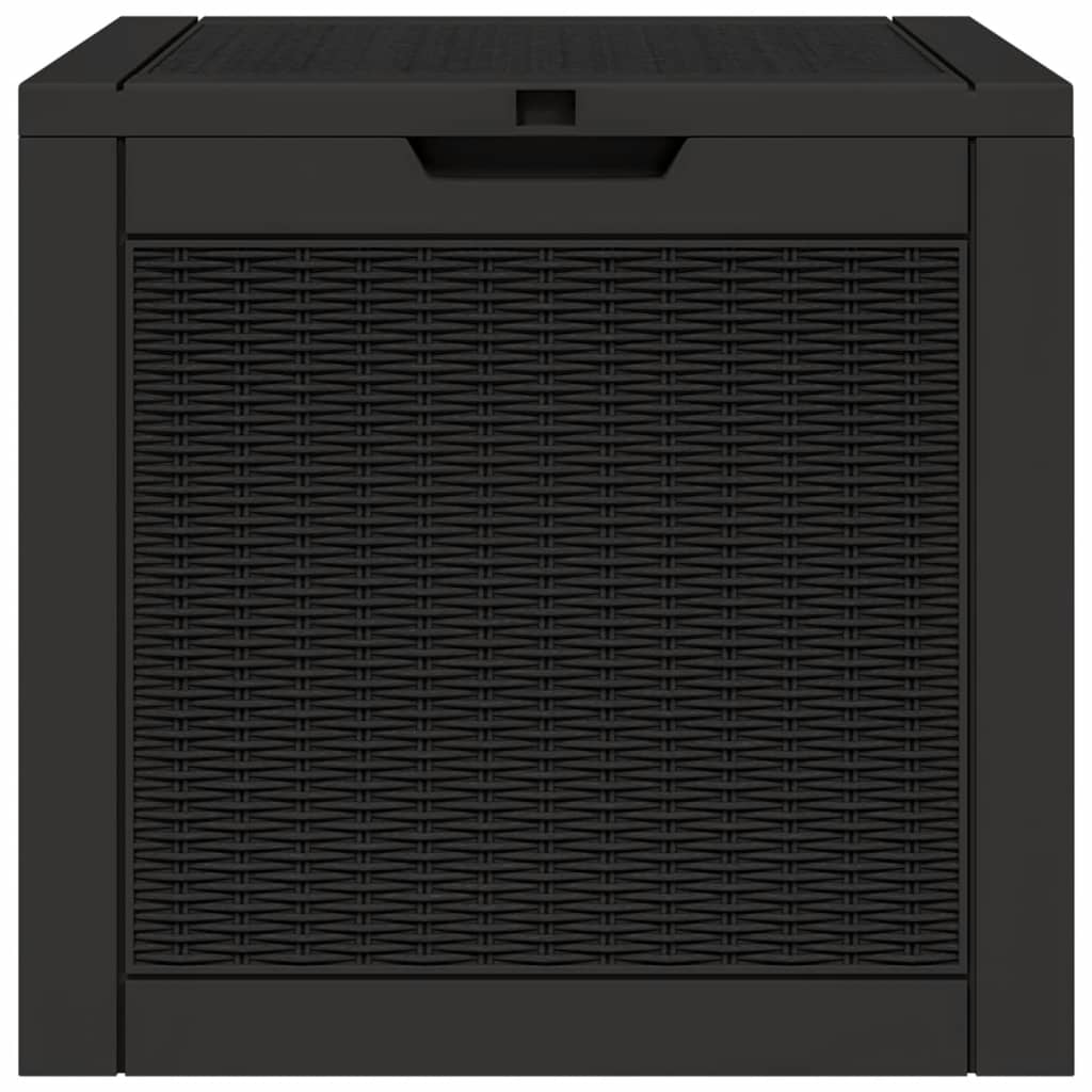vidaXL Garden Storage Box Black 55.5x43x53 cm Polypropylene - 13936