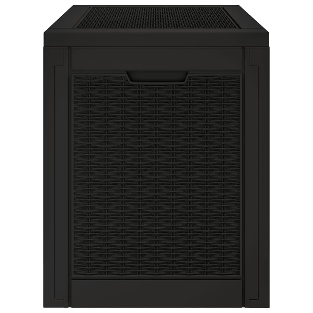 vidaXL Garden Storage Box Black 55.5x43x53 cm Polypropylene - 13936