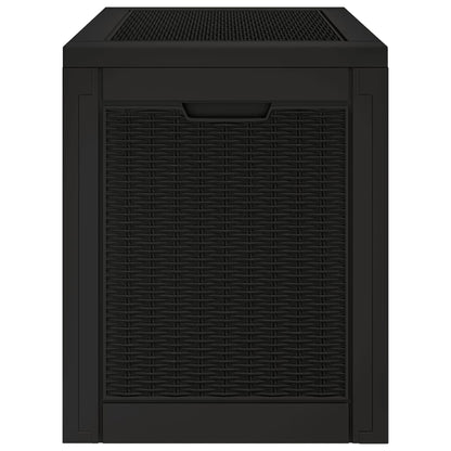 vidaXL Garden Storage Box Black 55.5x43x53 cm Polypropylene - 13936