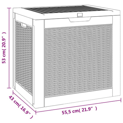 vidaXL Garden Storage Box Black 55.5x43x53 cm Polypropylene - 13936