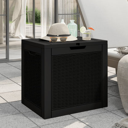 vidaXL Garden Storage Box Black 55.5x43x53 cm Polypropylene - 13936