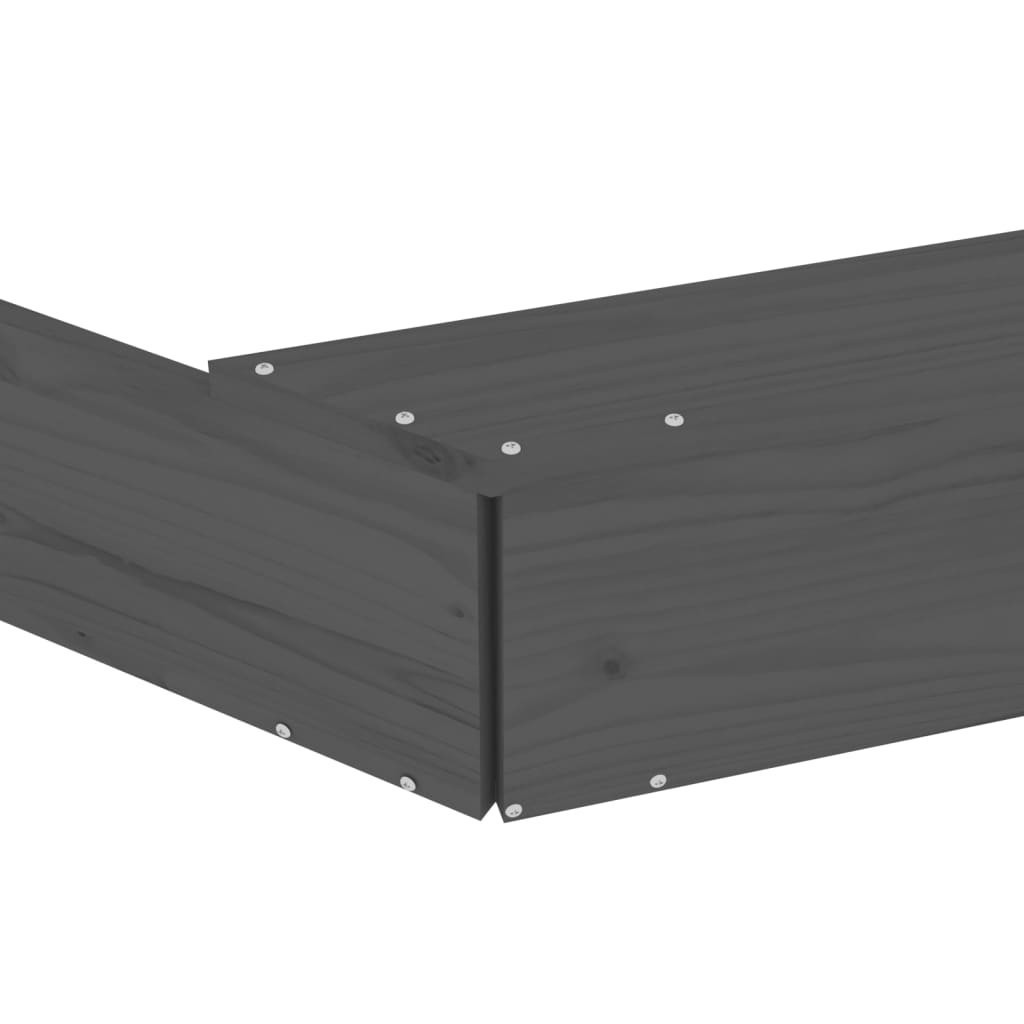 vidaXL Sandbox with Seats Grey Octagon Solid Wood Pine - 111 x 111 x 20 cm