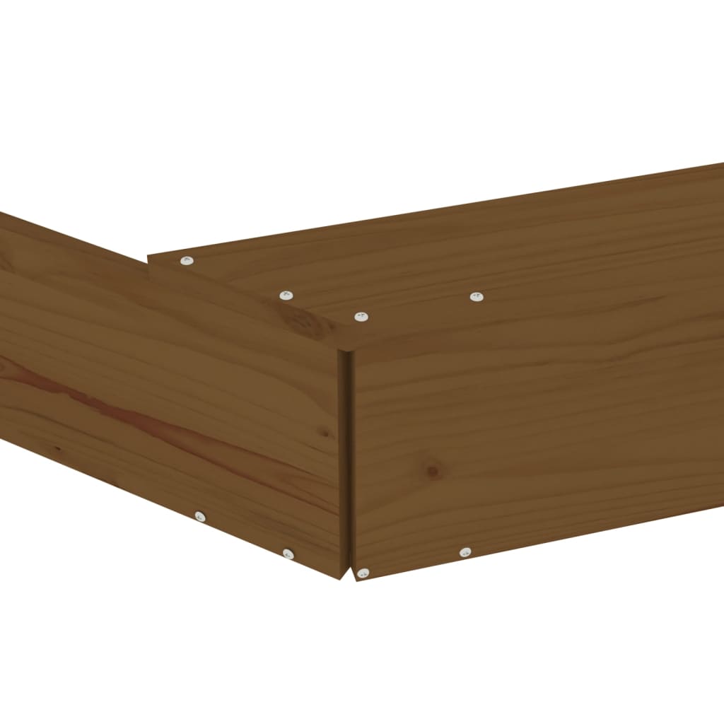 vidaXL Sandbox with Seats Honey Brown Octagon Solid Wood Pine - 111 x 111 x 20 cm