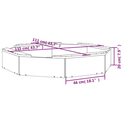 vidaXL Sandbox with Seats Honey Brown Octagon Solid Wood Pine - 111 x 111 x 20 cm