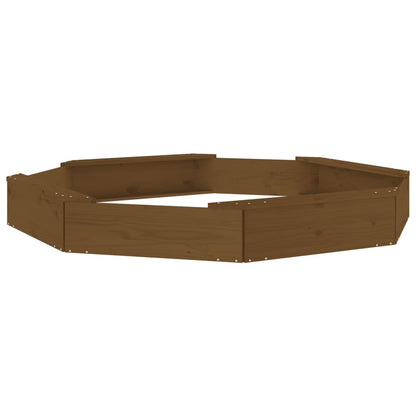 vidaXL Sandbox with Seats Honey Brown Octagon Solid Wood Pine - 159.5 x 159.5 x 20 cm