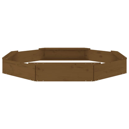 vidaXL Sandbox with Seats Honey Brown Octagon Solid Wood Pine - 159.5 x 159.5 x 20 cm