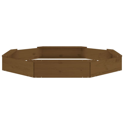 vidaXL Sandbox with Seats Honey Brown Octagon Solid Wood Pine - 159.5 x 159.5 x 20 cm