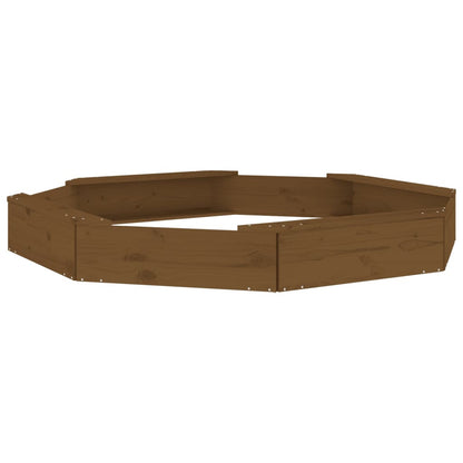 vidaXL Sandbox with Seats Honey Brown Octagon Solid Wood Pine - 159.5 x 159.5 x 20 cm