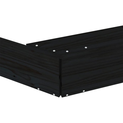 vidaXL Sandbox with Seats Black Octagon Solid Wood Pine - 159.5 x 159.5 x 20 cm
