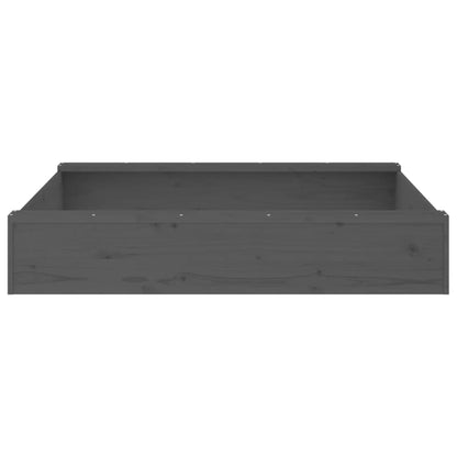 vidaXL Sandbox with Seats Grey Square Solid Wood Pine - 111 x 111 x 20 cm