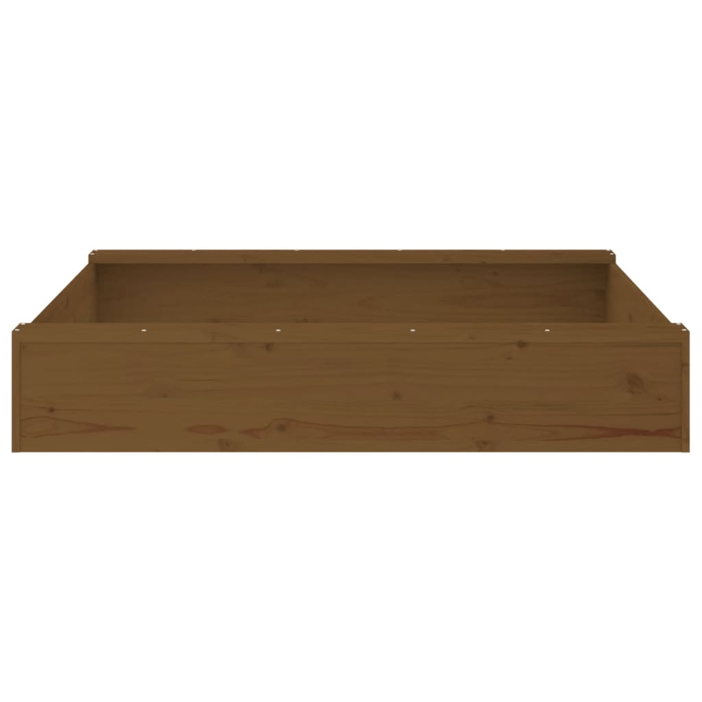 vidaXL Sandbox with Seats Honey Brown Square Solid Wood Pine - 111 x 111 x 20 cm