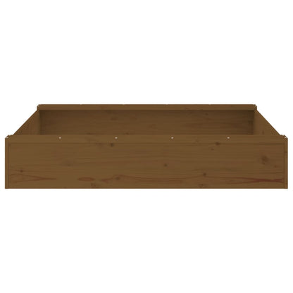vidaXL Sandbox with Seats Honey Brown Square Solid Wood Pine - 111 x 111 x 20 cm