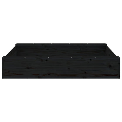 vidaXL Sandbox with Seats Black Square Solid Wood Pine - 111 x 111 x 20 cm