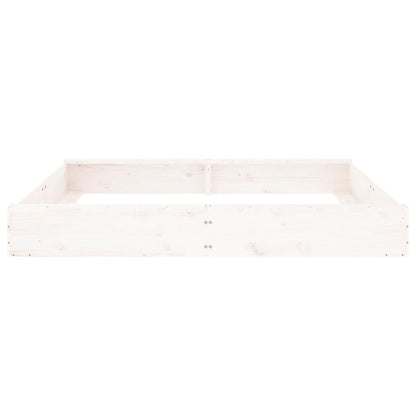 vidaXL Sandbox with Seats White Square Solid Wood Pine - 160 x 160 x 20 cm